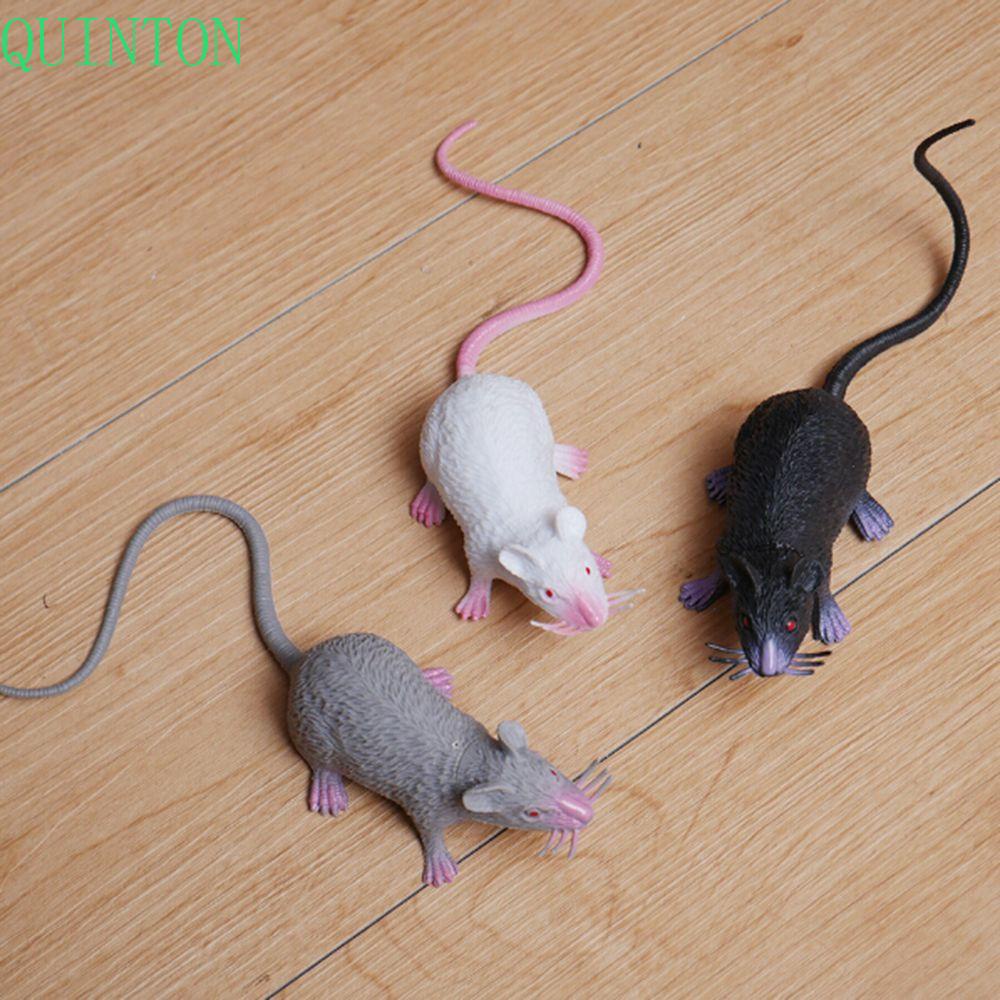 QUINTON Mouse Model Christmas Lifelike Prop Halloween Mainan Tikus Palsu