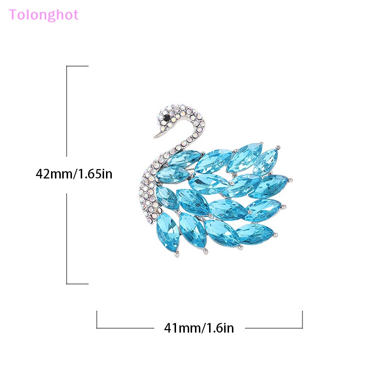 Tolonghot&gt; Elegan Dan Halus Zirkon Kristal Swan Bros Pin Untuk Wanita Cahaya Perjamuan Hewan Korsase Fashion Kreatif Perhiasan Hadiah well