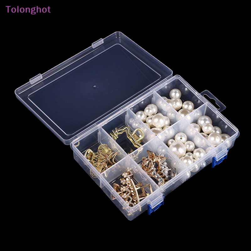 Tolonghot&gt; al Tool Case 20*13.5*4.5cm Besar 8kisi Kotak Penyimpanan Plastik Sekrup Komponen Elektronik Transparan Organizer well