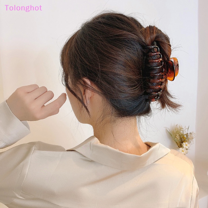 Tolonghot&gt; Wanita Ekstra Besar Hair Claw Clip Crab Barrette Cewek Ponytail Hair Claws Mandi Klip Fashion Aksesoris Rambut Hadiah Hiasan Kepala well