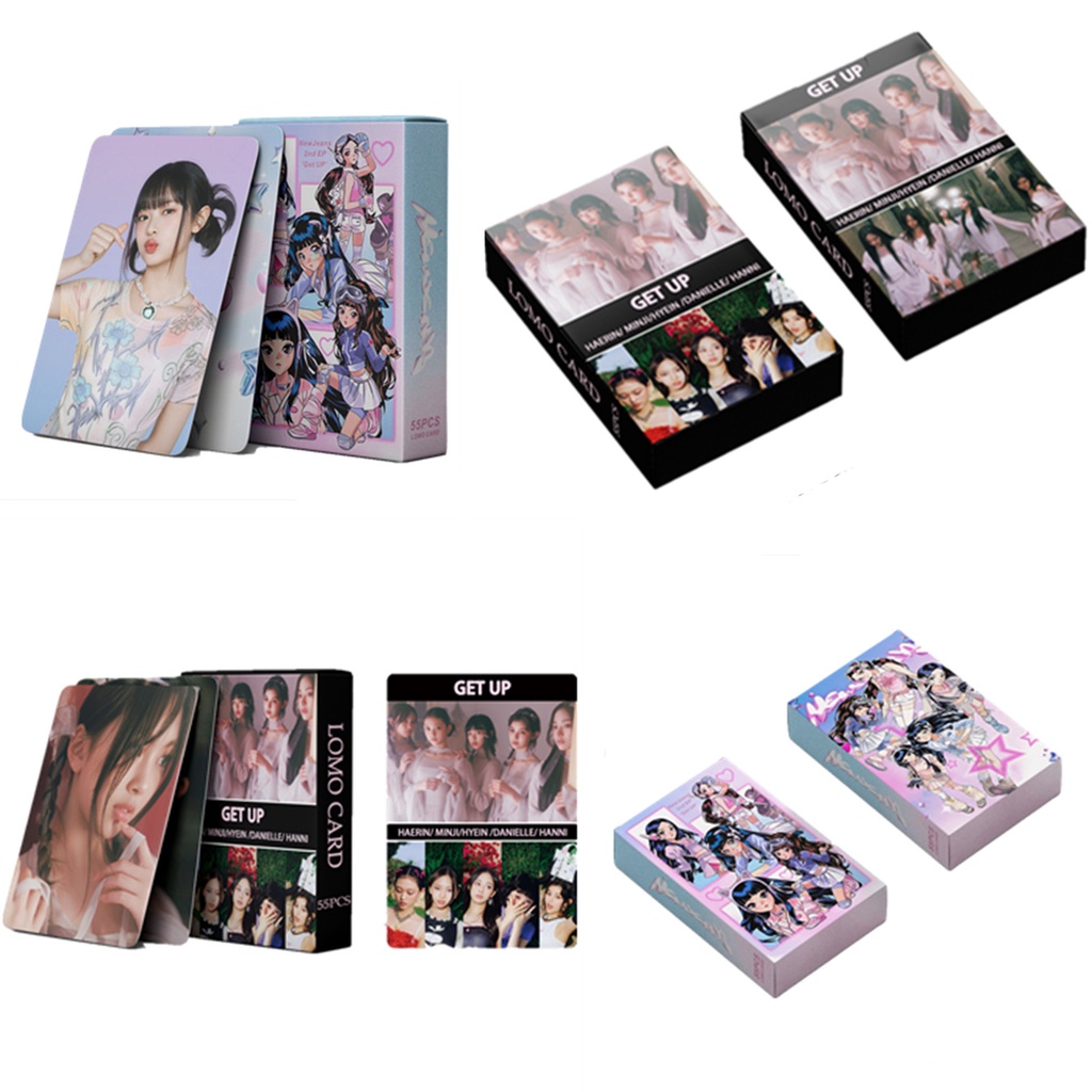 55pcs /box NJ Album GET UP Photocards DANIELLE HANNI HAERIN HYEIN MINJI Lomo Kartu NJ Kpop Postcards