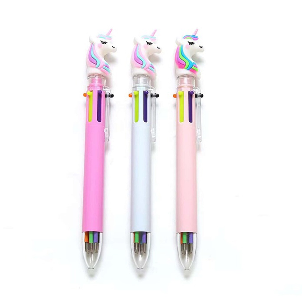 MKL - Pena Mekanik 6 Warna Pena Unicorn 6 Warna Pulpen Mekanik Karakter Unicorn Import S081