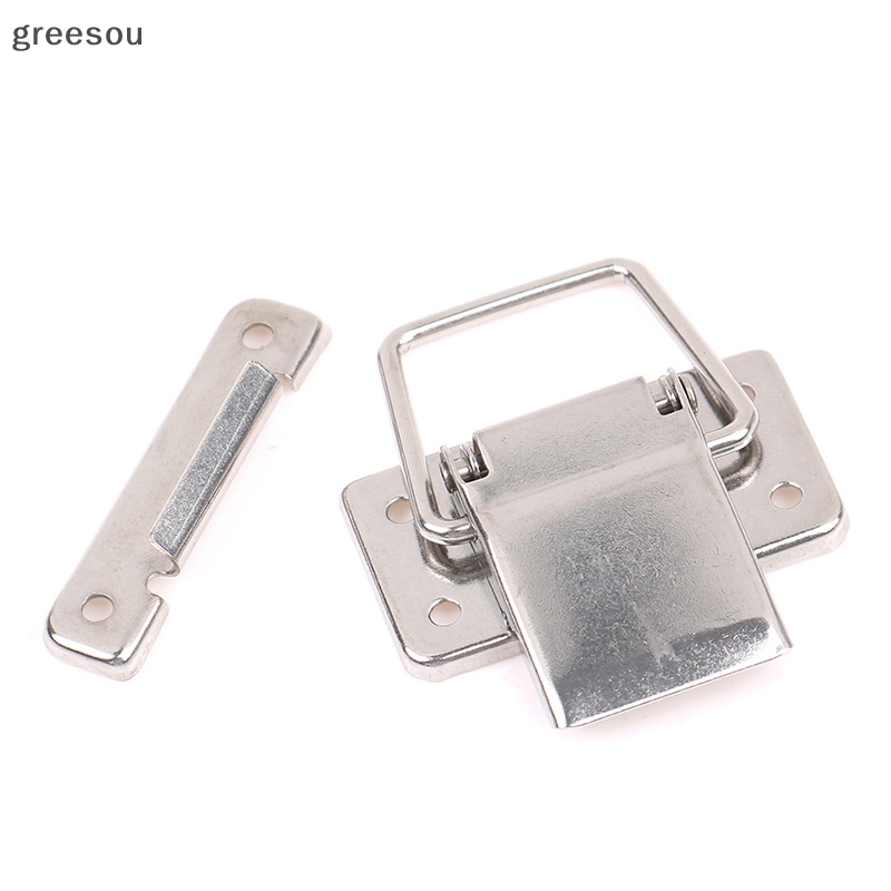 Greesou Kunci Pengait Kait Stainless Steel Untuk Case Lemari Spring Loaded Latch Catch Toggle Hasp Box Lock Perangkat Perabot Gesper ID