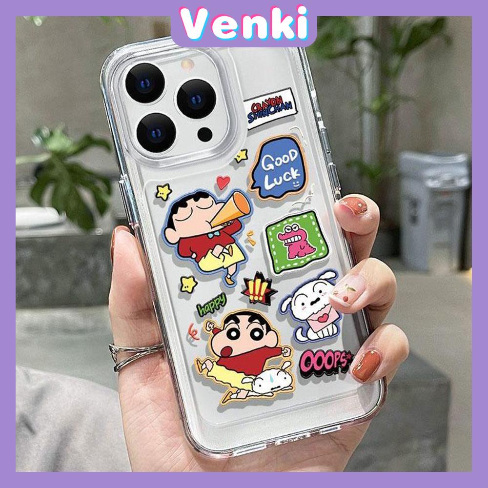 VENKI - Untuk iPhone 11 Case Clear Space Hard Acrylic Case Shockproof Protection Camera Lucu Kartun Manusia Anjing Kompatibel dengan iPhone 14 13 Pro Max iPhone 12 Pro Max XR 7Plus 8Plus