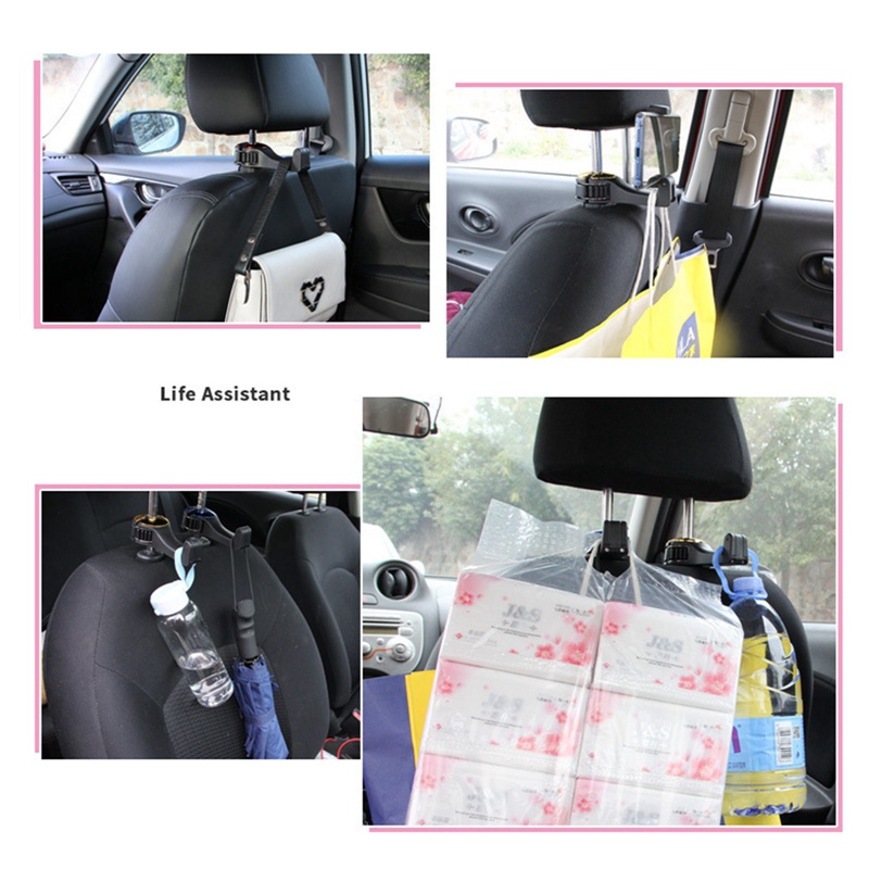 Wy Pengait Sandaran Kepala Kursi Mobil Headrest Otomotif Handbag Holder Gantungan Organizer