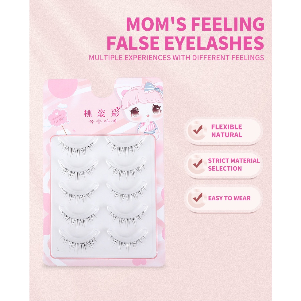 MAGEFY False Eyelash Lashes Bulu Mata Palsu Lentik Natural 3D 5 Pasang Glam Charm 1458