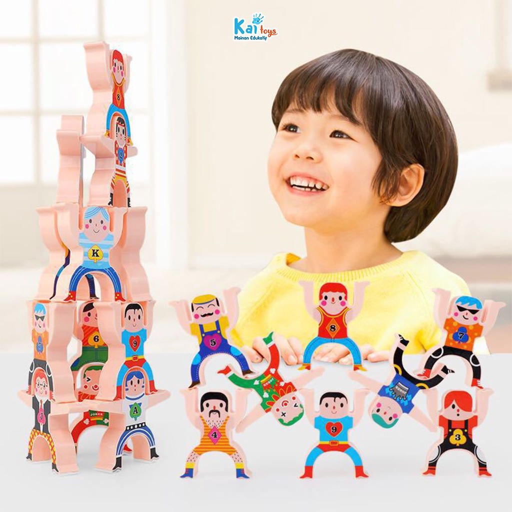 STACKING BLOCK / Mainan Balancing Toys Orang/ Super Hero / Balok Susun Blocks Mainan Edukasi Anak