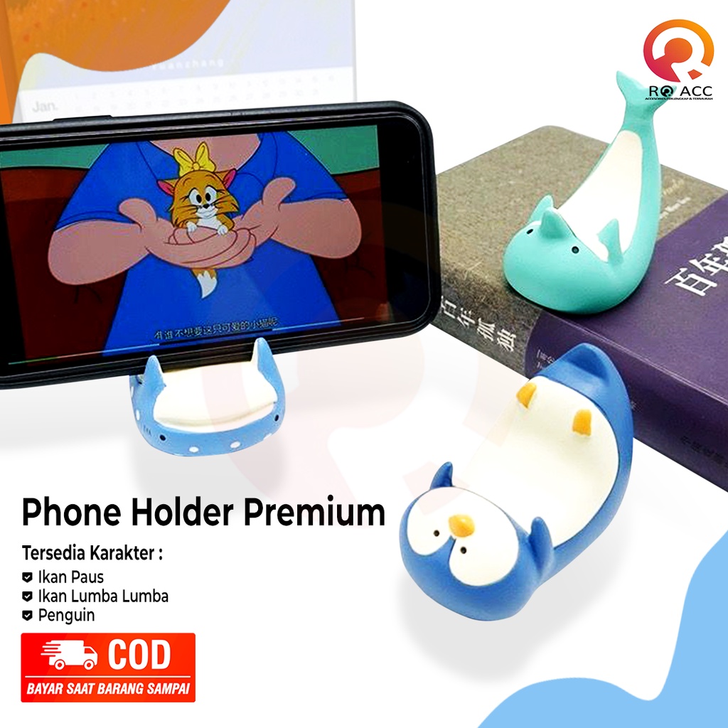 [RO ACC] ZAKKA RESINS PHONE STAND HOLDER HP FISH ANIMAL DECORATION