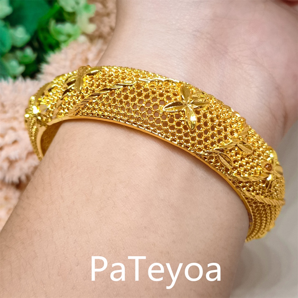 Gelang Tangan Wanita dubai Gelang Bangkok Titanium lapis Emas 24k Gold Anti Karat Mewah Gelang Elega