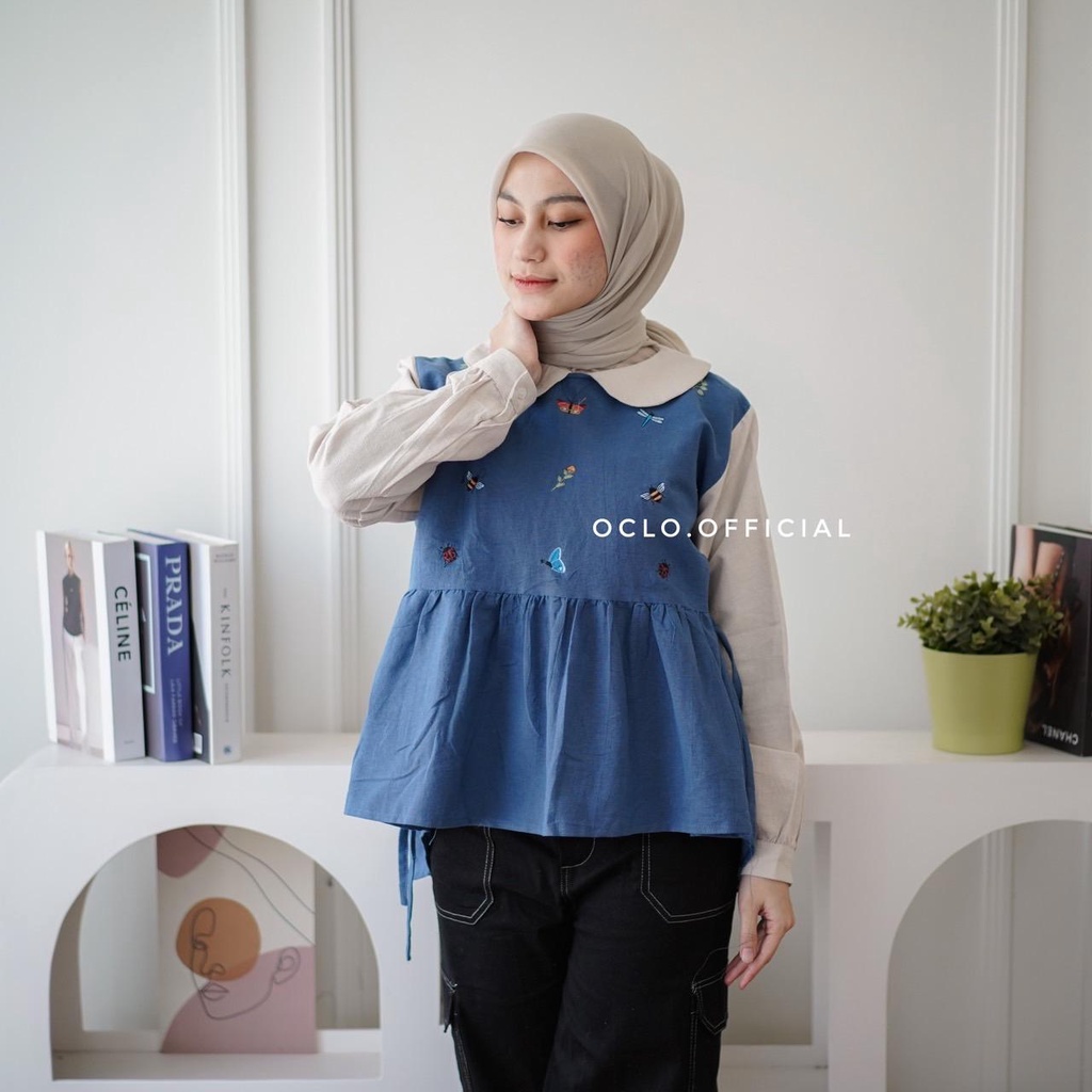 Oclo | Beenara Blouse Blus Bordir Peplum Rami