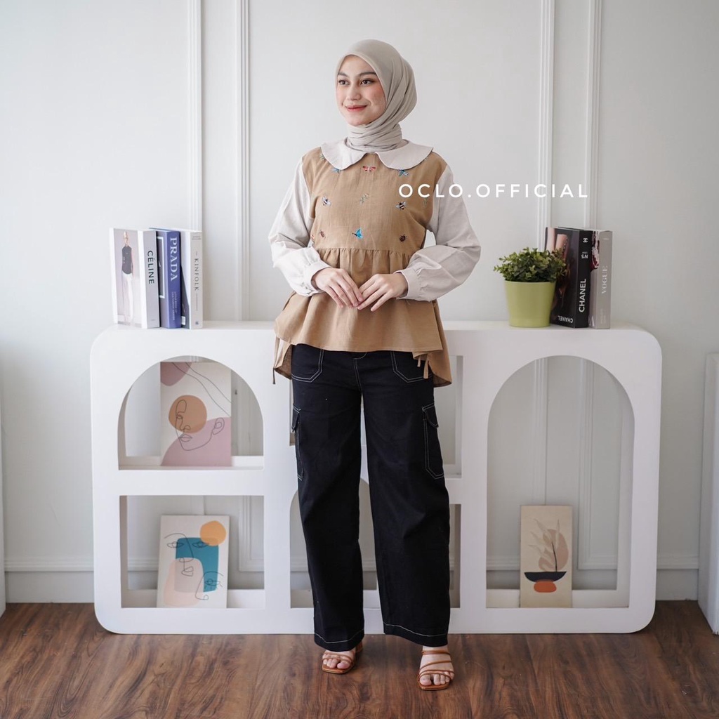 Oclo | Beenara Blouse Blus Bordir Peplum Rami