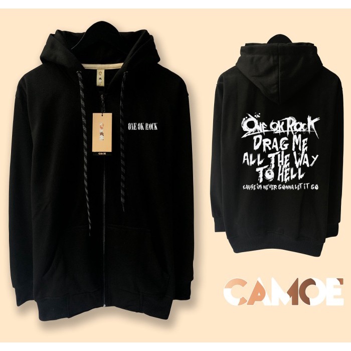 Jaket Hoodie Zipper One Ok Rock Drag Me All The Way To Hell