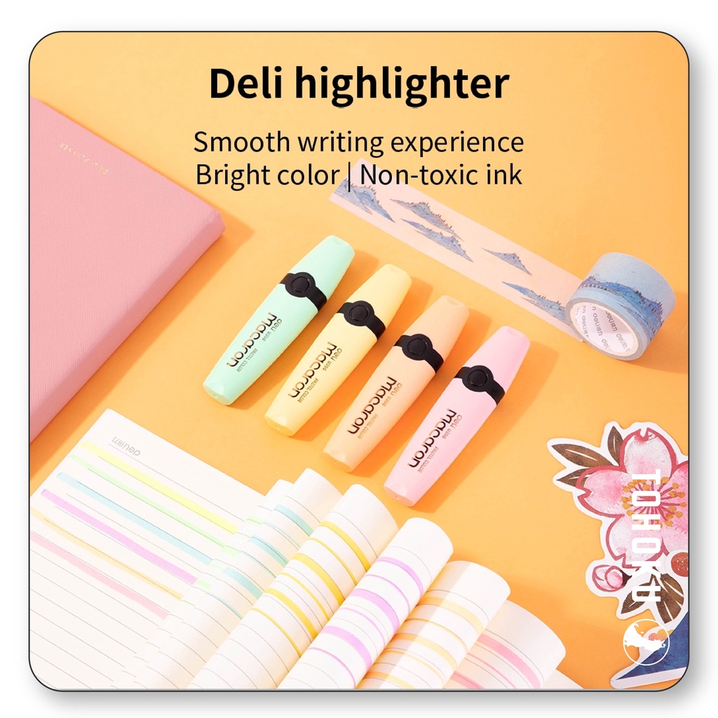 Deli Macaron Highlighter Pastel Tidak Beracun EU356