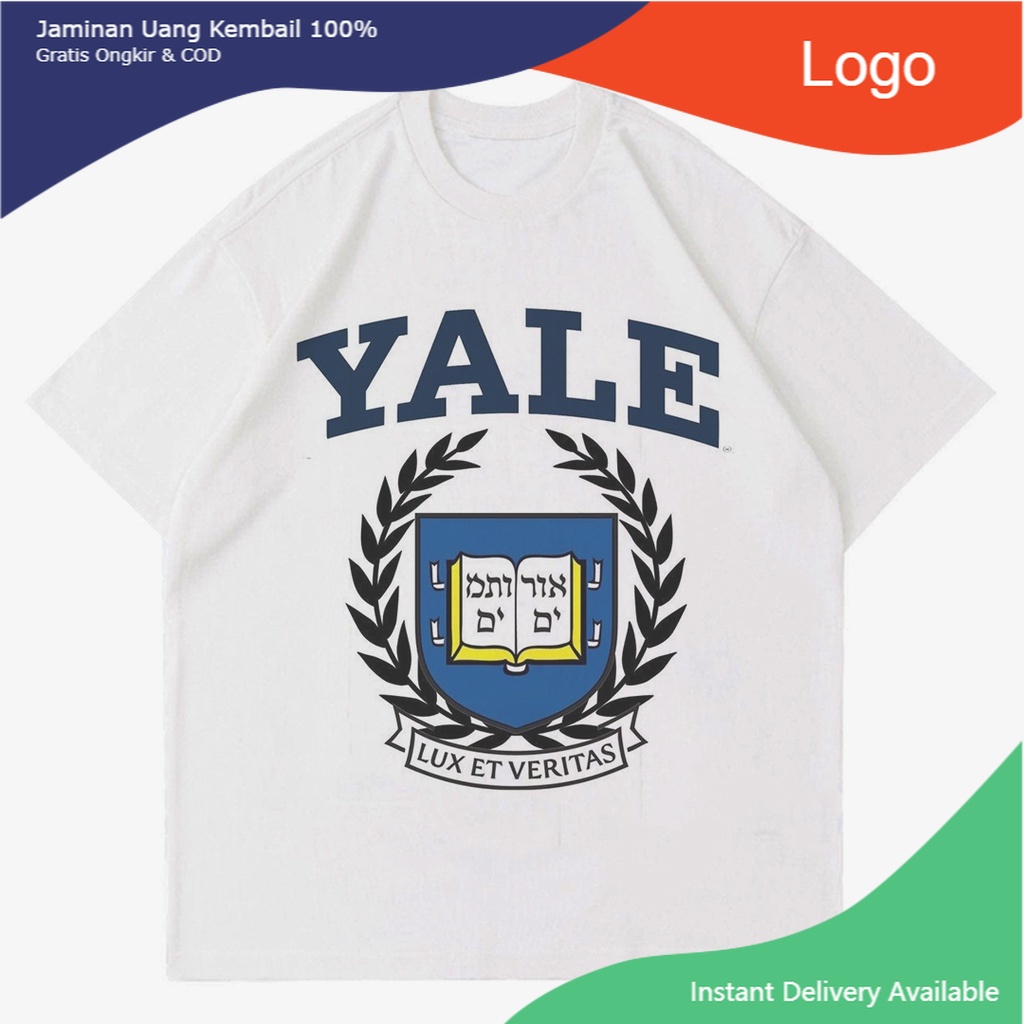 KAOS YALE UNIVERSITY | T-SHIRT AMERICAN UNIVERSITY YALE | BAJU KAMPUS AMERIKA OVERSIZE H&M