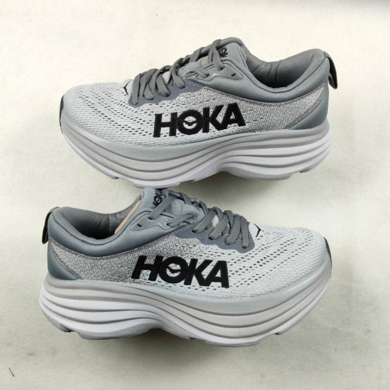 Sepatu Sneakers Hoka Bondi 8 Grey Women