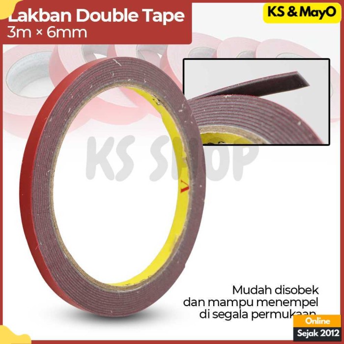 

Lakban Selotip Double Tape 3 Meter 1 PCS Tahan Air & Panas