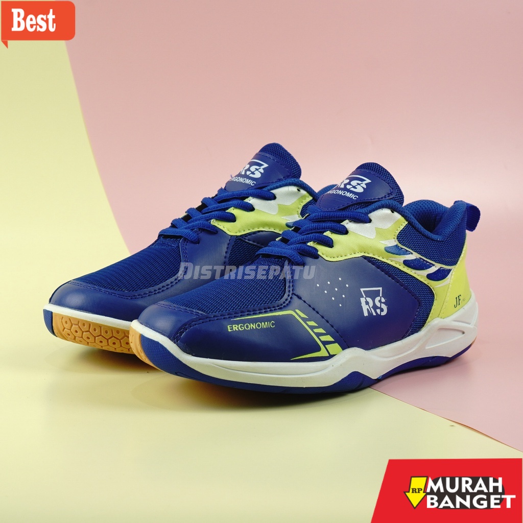 Sepatu bulu tangkis terbaru- RS Ergonomic Sepatu Badminton Bulu Tangkis Pria Anti Licin Nyaman Dikak