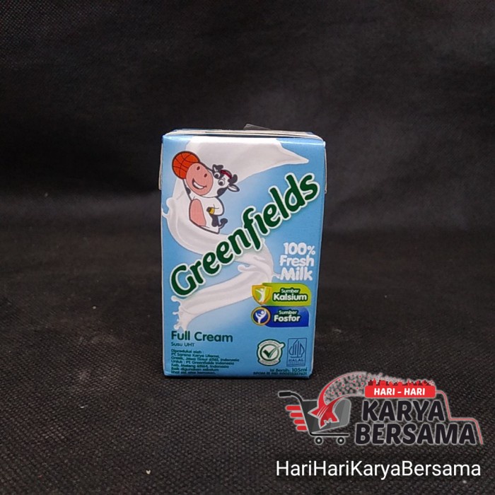 

SUSU CAIR GREEN FIELDS GREENFIELDS FULL CREAM MILK UHT 105ML