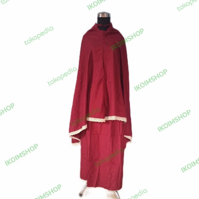 New Trend Promo Mukena Anak Polos Murah Katun silky - maroon