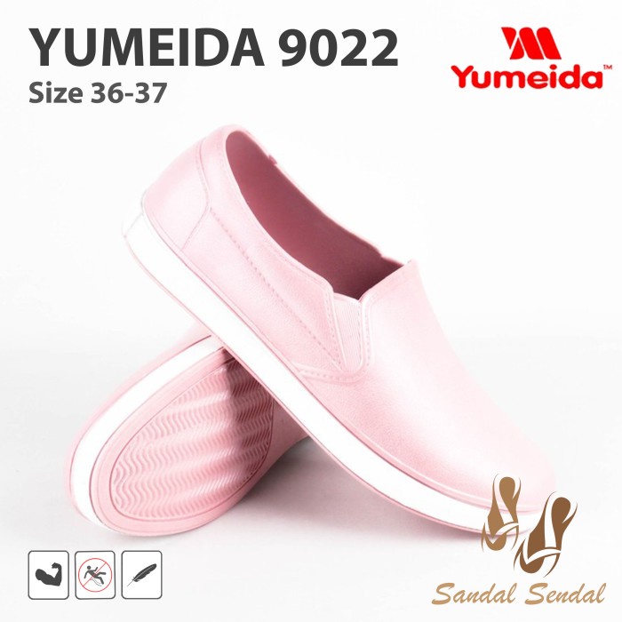 Sepatu flat shoes Wanita Karet Yumeida 9022 - 36, Cokelat