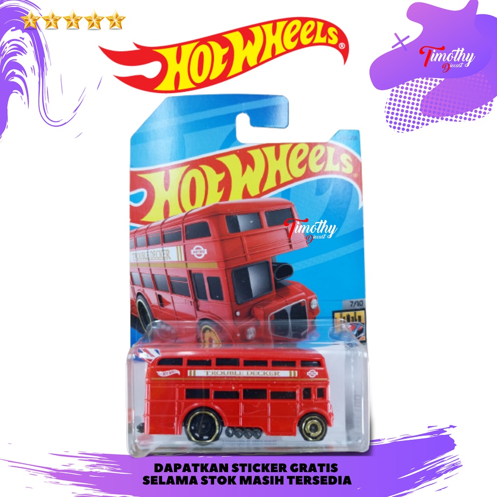 Hot Wheels Trouble Decker London Bus Merah HW Metro