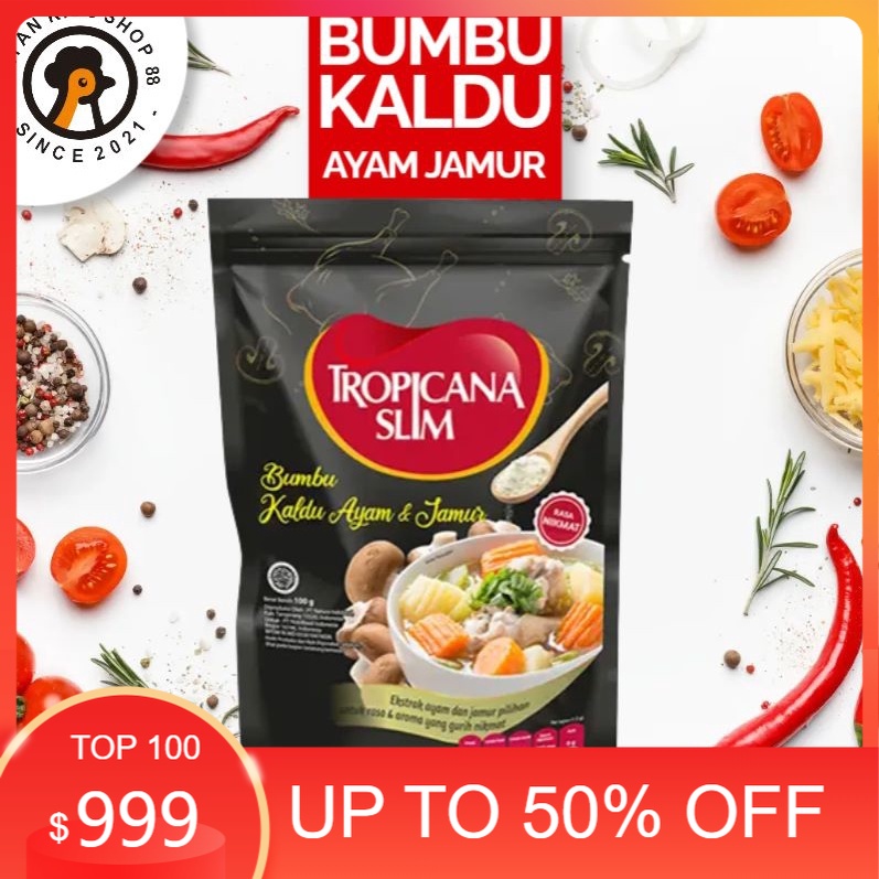 

Tropicana Slim Bumbu Kaldu Ayam Jamur 100 gram Rendah Garam Tanpa MSG Promo