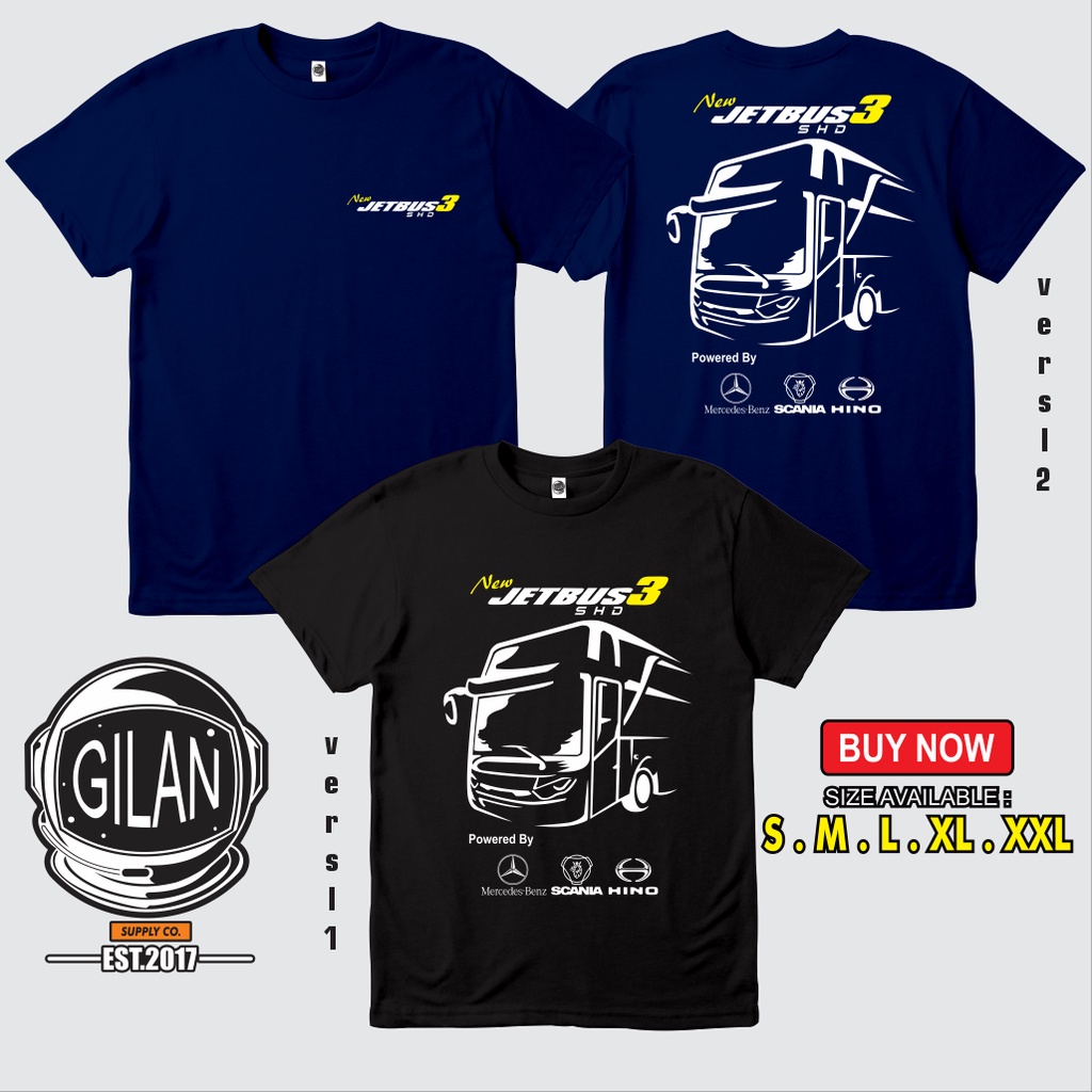 [SN-13] Sunshine IDN - Kaos Baju New Jetbus 3 SHD Mercedes Benz Scania Hino Kaos Bismania - SAKAZUKI