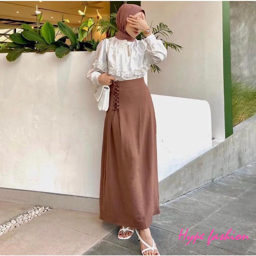 HYPE FASHION - ROK AESTHETIC SIMPUL  / Alenaa skirt / Rok Serut Korean Style