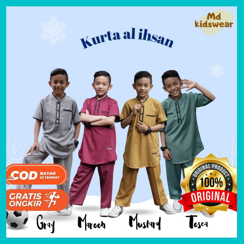 Setelan baju muslim kurta anak koko anak laki laki MD Kidswear AL IHSAN