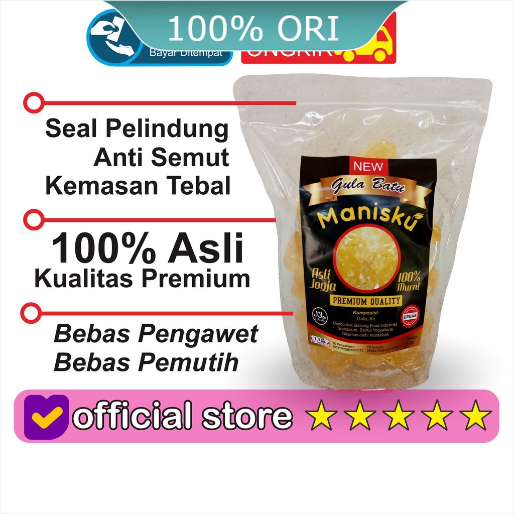 

Manisku Gula Batu Kristal kuning Madu 1kg asli minuman herbal sehat alami berkualitas jogja cirebon