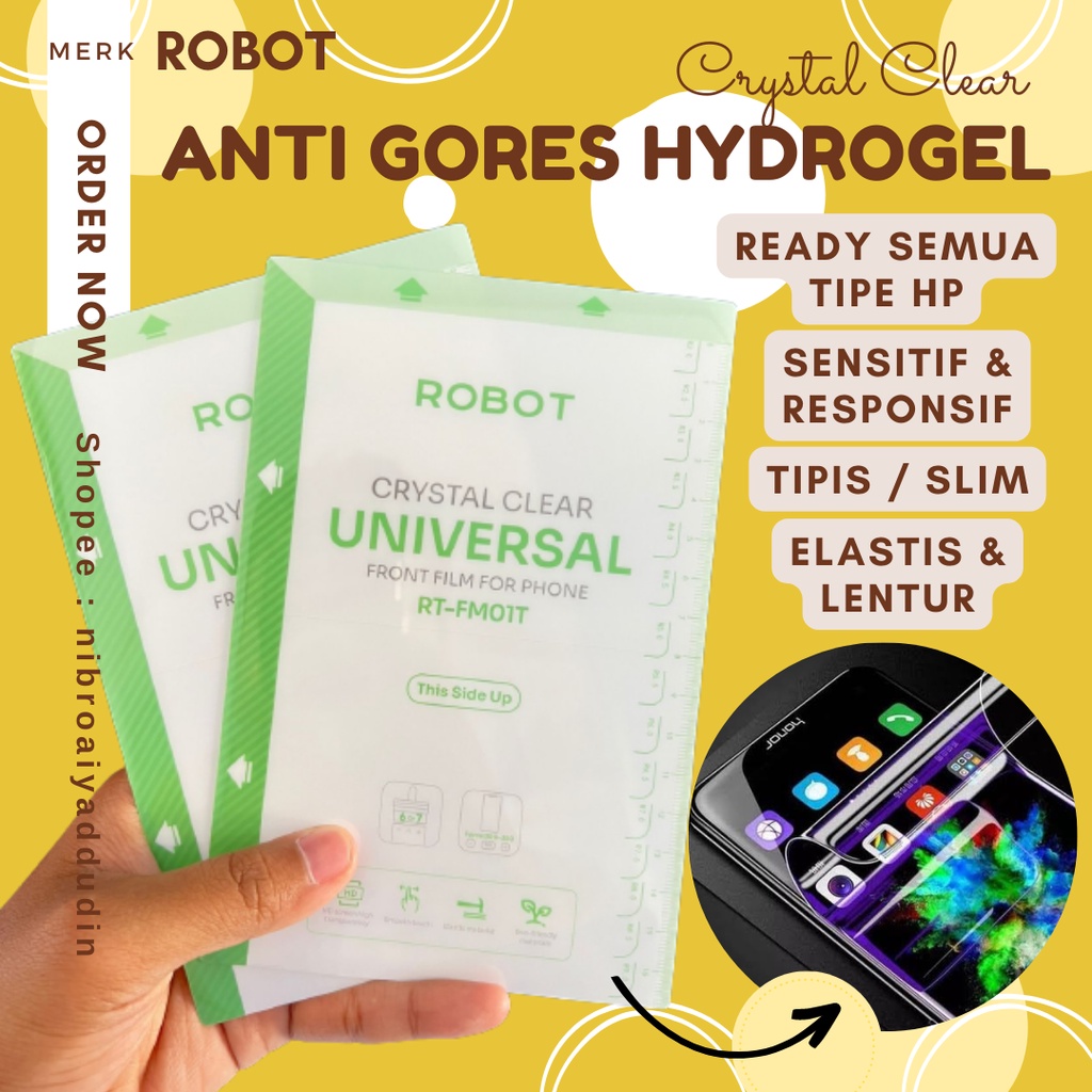 Anti Gores ROBOT Hydrogel Iphone 14 13 12 11 Xs X XR 8 7 6 8+ 7+ 6+ Plus Pro Max Mini Screen Protect