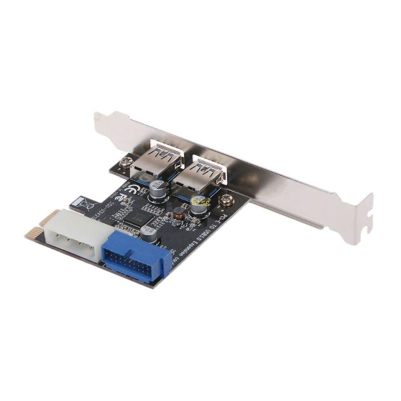 Btsg PCIE 2-Ports Superspeed 5Gbps USB 3.0 Adapter Kartu Ekspanding Dengan Antarmuka Konektor Daya 19PIN Depan Untuk Desktop