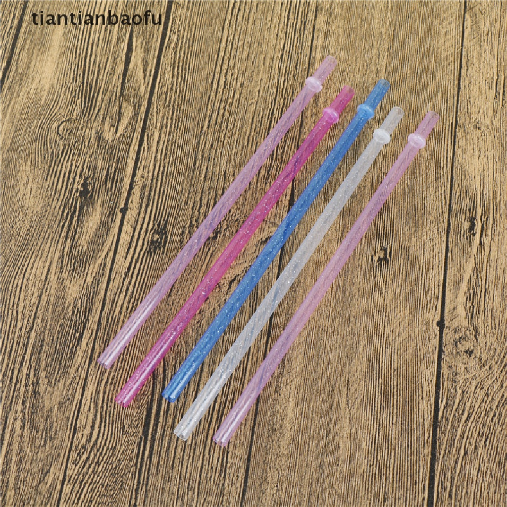 [tiantianbaofu] 25 Pcs Reusable Colorful Hard Plastic Stripe Minum Sedotan Bersih Pesta Pernikahan Butik