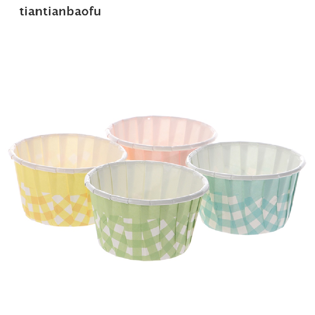 [tiantianbaofu] 50pcs Cupcake Liner Baking Cup Muffin Cupcake Kertas Cups Case Tray Kertas Muffin Butik