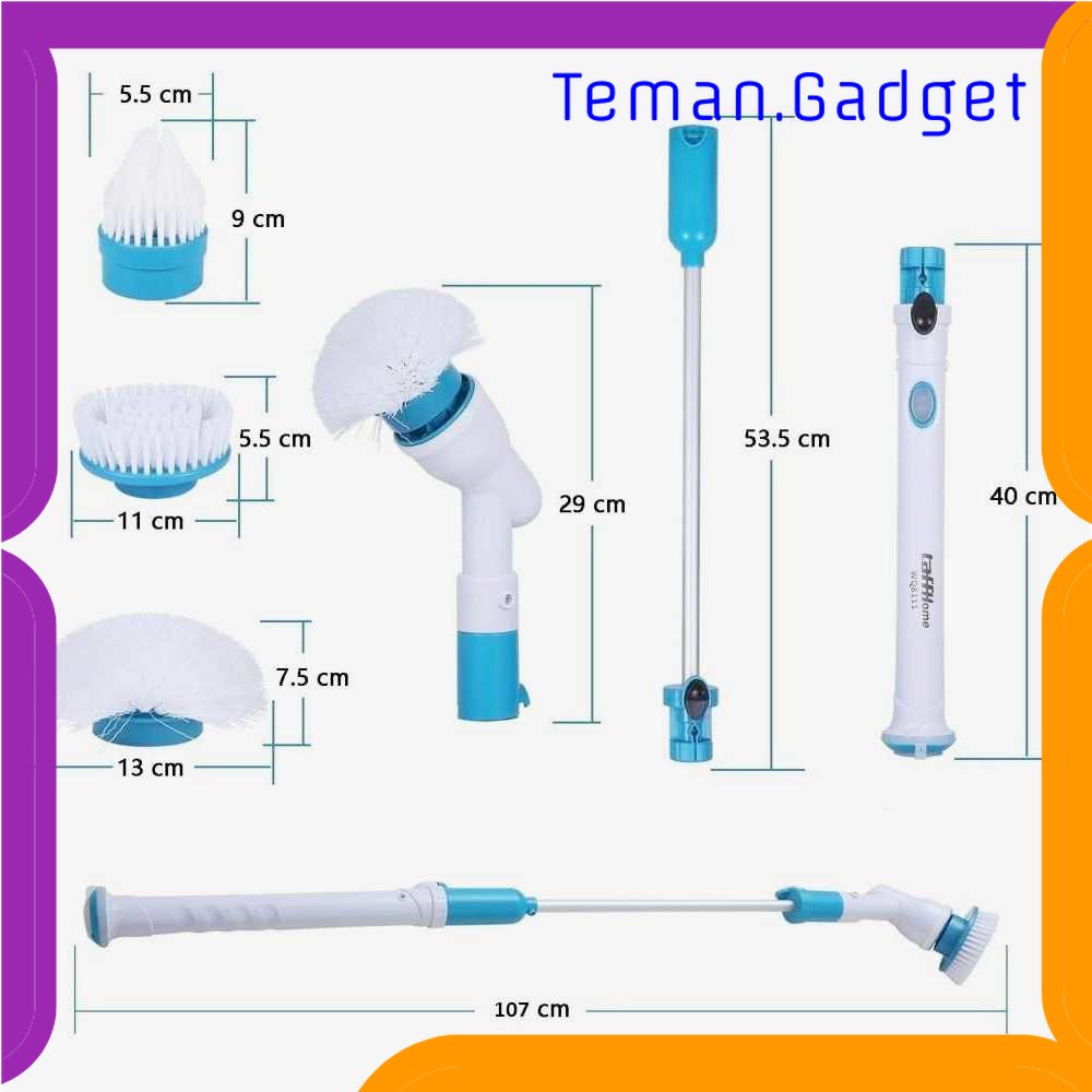 TG - ART TaffHOME Hurricane Spin Scrubber Tools Set Sikat Kamar Mandi Elektrik - WQ8111
