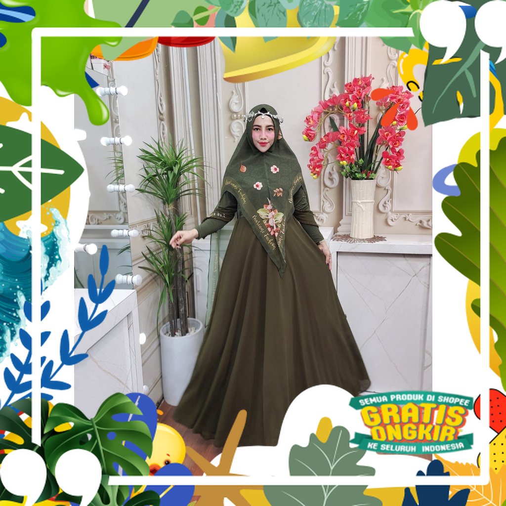 Zahira1808 Renuka Series By Mariani Gamis Muslim Syari Ibu Busui Dress Hijab Muslimah Atasan Ori Asl