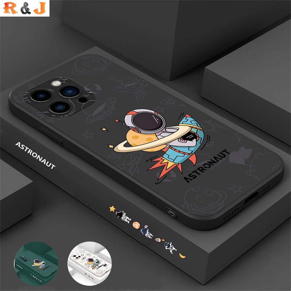 Casing Kapal Planet Astronot Untuk iPhone 14 Pro MAX 14Pro 14plus 13ProMax 12 12ProMax 11 11Pro 11ProMax X XS MAX XR Soft Silicone Phone Case Cover