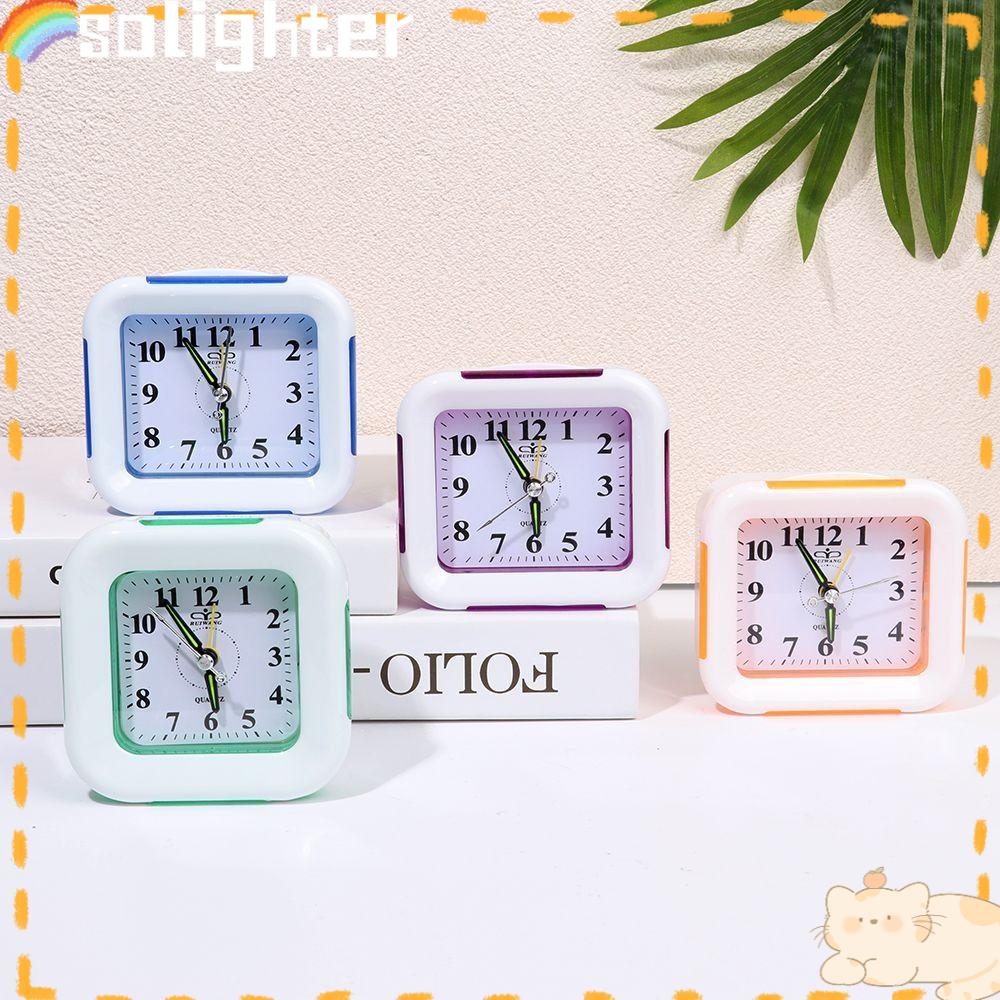 Solighter Quartz Alarm Clock Untuk Meja Kantor Jam Samping Tempat Tidur Ada Centang Snooze