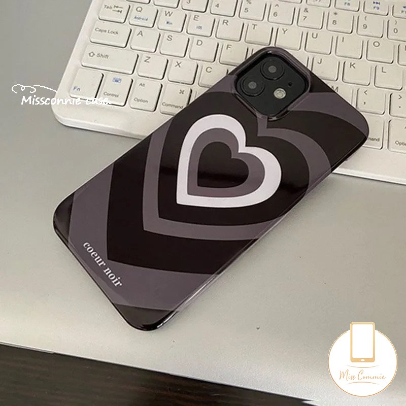 IPHONE Ins Gradiasi Cinta Hati Ponsel Case Kompatibel Untuk Iphone11 12 14 13 Pro Max7 8 Plus XR X XS Max SE 2020 Lembut Tpu Glossy Halus Penutup Belakang