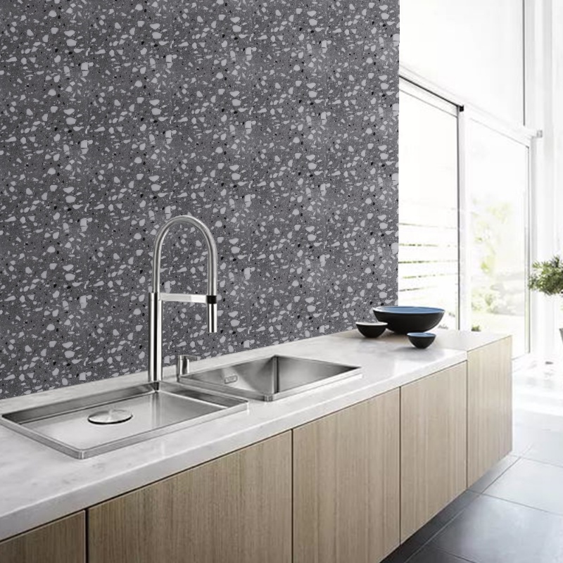 Stiker Dinding Teraso Imitasi Anti Minyak Dapur/Self-adhesive Ceramic Tile Hearth Wallpaper Tahan Panas/Stiker Dinding Marmer Imitasi