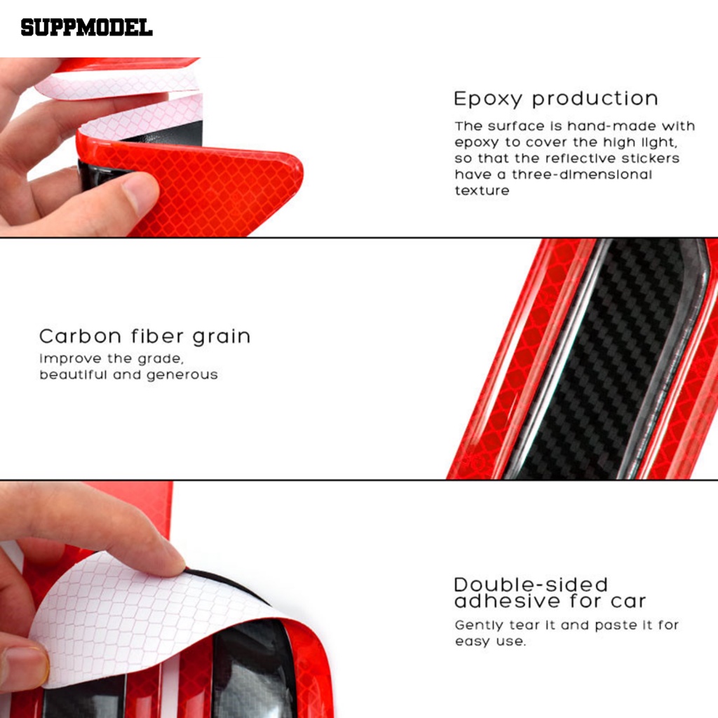 Suppmodel 1pasang Tape Reflektif Strip Tahan Aus Untuk Mobil 3D Stiker Stripe Reflektif Kuat Kecerahan Tinggi