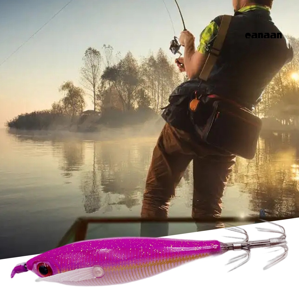 Cnn-5.5cm Kait Cumi Udang Dengan Efek Bercahaya Simulasi Angling Plastik Luminous Wooden Shrimp Squid Hooks Outdoor Fishing