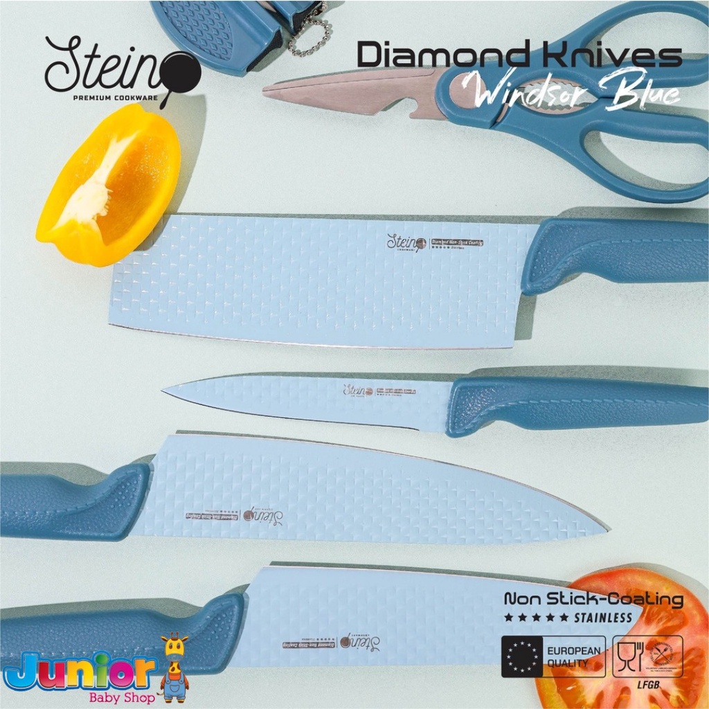 STEIN Diamond Knives Set - Windsor Blue [6 in 1 Pisau Set]