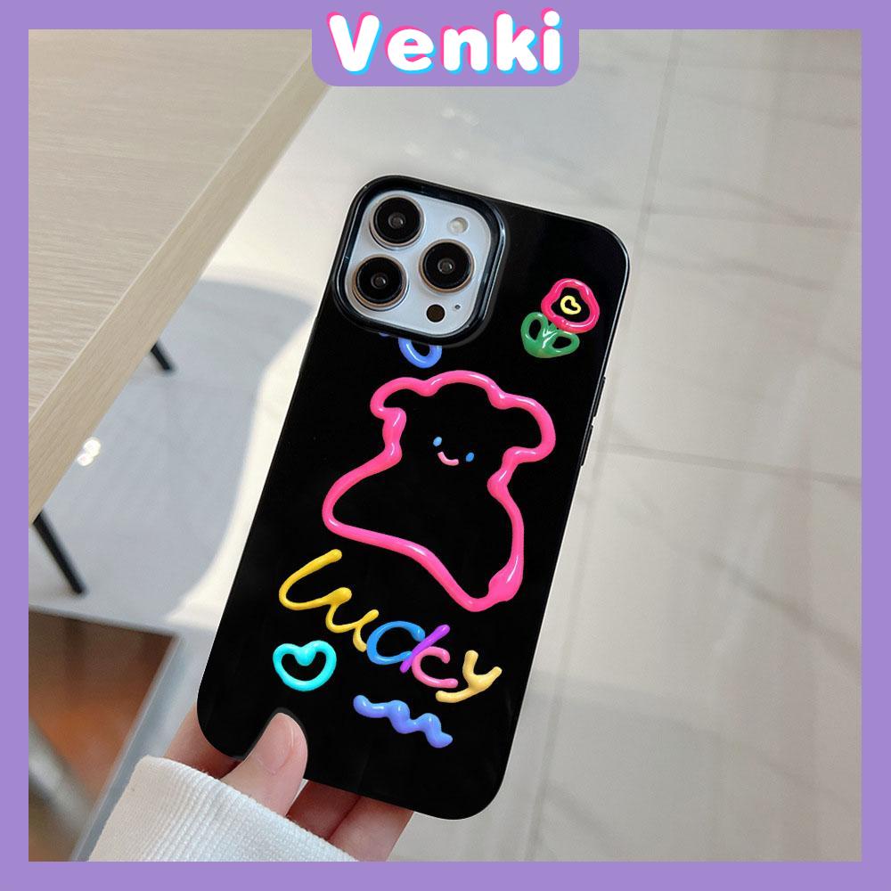 iPhone Case Soft TPU Glossy Black Candy Case Cute Color Graffiti Camera Protection Shockproof For iPhone 14 13 12 11 Pro Max 7 8 Plus X XR