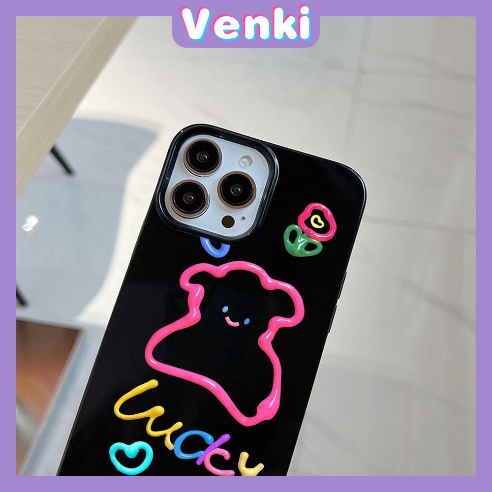 iPhone Case Soft TPU Glossy Black Candy Case Cute Color Graffiti Camera Protection Shockproof For iPhone 14 13 12 11 Pro Max 7 8 Plus X XR