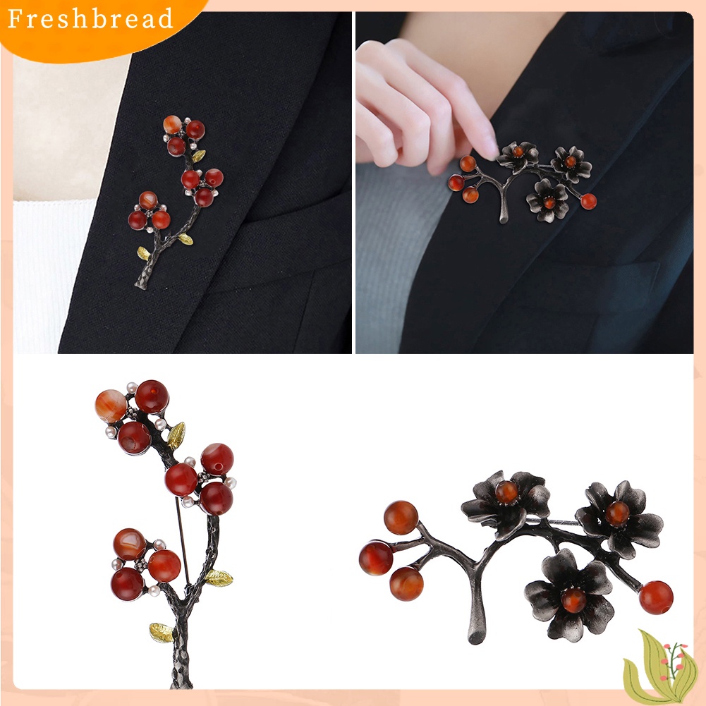 &lt; Freshbread &gt; Vintage Bunga Pohon Cabang Bros Pin Wanita Perhiasan Pesona Syal Jas Dekorasi Hadiah