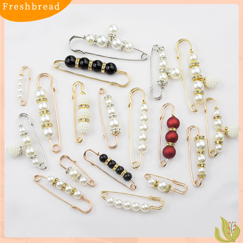 &lt; Freshbread &gt; Bros Pengaman Pengerjaan Halus Mencegah Ekspos Pin Pengaman Wanita Mutiara Imitasi Menarik Untuk Kerajinan Perhiasan