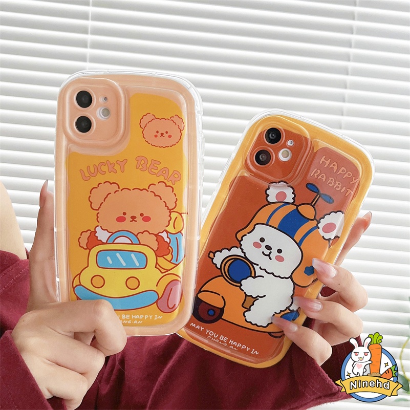 IPHONE Casing Kompatibel Untuk Iphone14 13 12 11 Pro Max X Xr Xs Max8 7 6 6s Plus SE 2020 Kartun Lucu Beruang Lucu Casing Ponsel Menebal Airbag Shockproof Soft Silicone Case Protection Cover