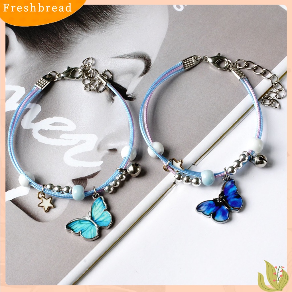 &lt; Freshbread &gt; Gelang Couple Butterfly Star Bell Multilayer Pria Wanita Kepang Tali Gelang Bangle Untuk Hadiah