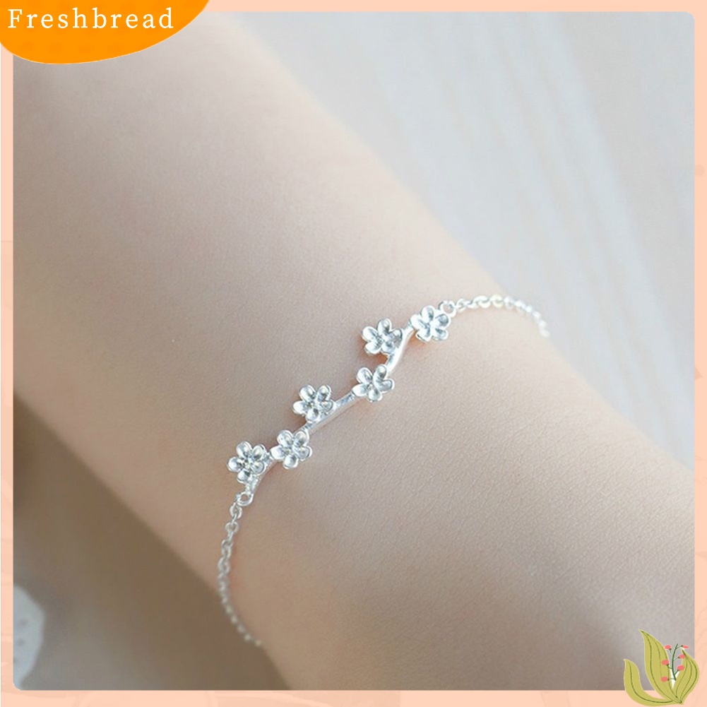 &lt; Freshbread &gt; Wanita Mode Plum Blossom Bunga Kabel Rantai Gelang Bangle Perhiasan Hadiah